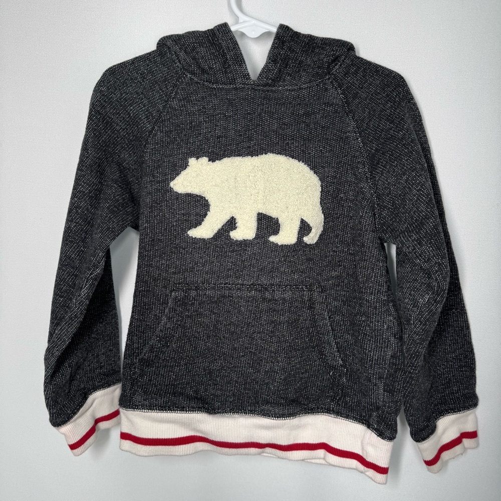 ❤️3/$30 Little Blue House by Hatley Kids Charcoal Bear Heritage Pullover Hoodie